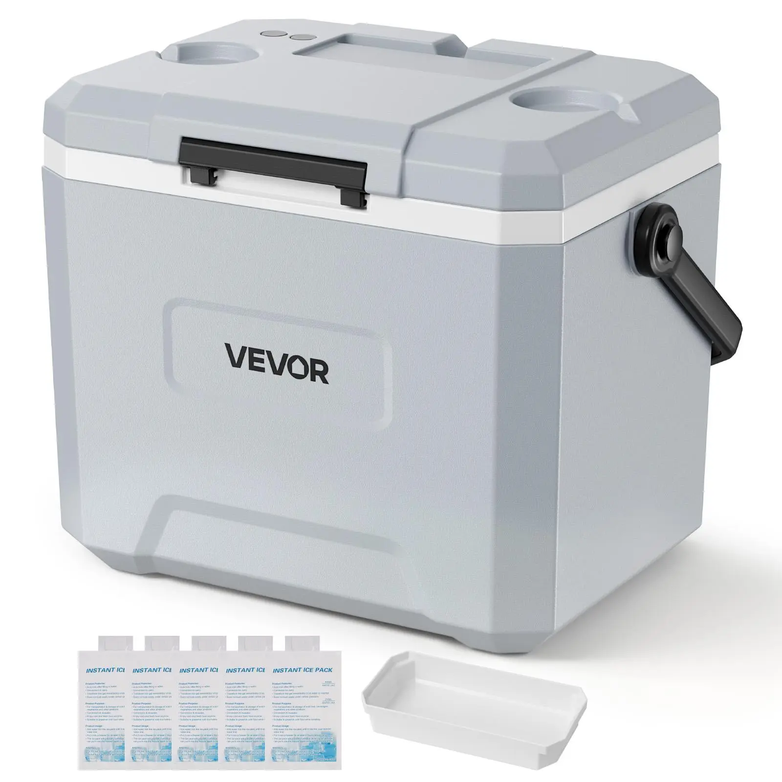 【SummerFinds】VEVOR Hard Cooler, 24QT Portable Cooler, Leak-Resistant Coolbox Keeps Contents Cool for 48 Hours, Insulated Chests with Ice Retention and Heavy-Duty Handle, Ultra-Light for Camping, Concerts, Sports