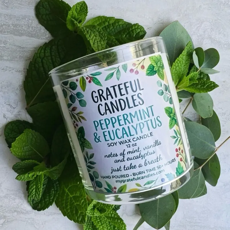 Peppermint & eucalyptus candle