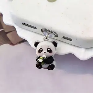 Cute Panda Design Phone Charging Port Dust Plug, 2pcs Anti Dust Plug for iPhone Type-C Android Phone Charging Port, Phone Accessories, Phone Decoration