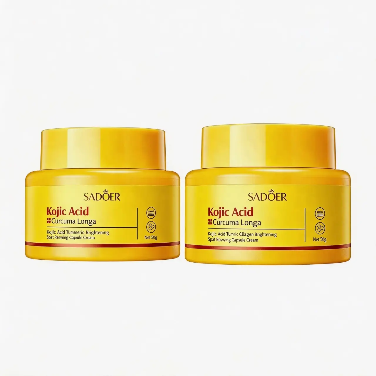SADOER Turmeric & Sour Cherry Brightening Hydrating Face Cream with Kojic Acid, Daily Moisturizer for Smooth, Silky Skin, Moisturizers