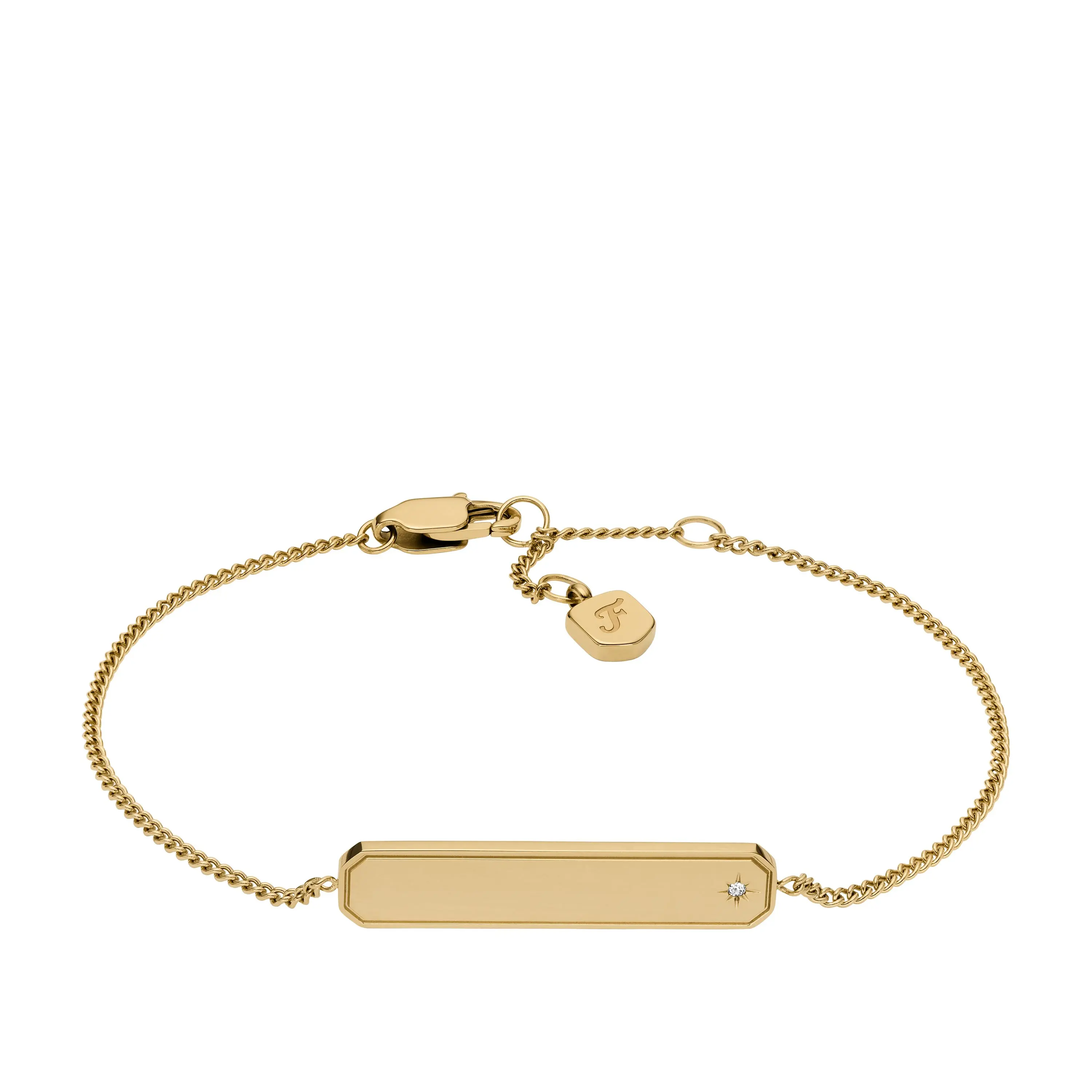 Fossil Women's Sadie Gold-Tone Stainless Steel ID Bracelet