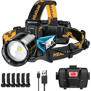 Bright Headlamp Zoomable Motion Sensor  Light, 8 Modes 80 Hours Standby Time  Lamp, IP65  125?Angle  Lights for Hiking Camping  Outdoor
