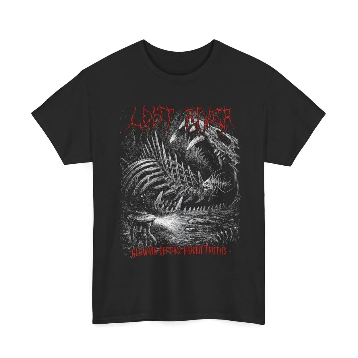 Lost River Metal Style Graphic T-Shirt, Subnautica Inspired Shirt, Gift for Gamers. TZ7
