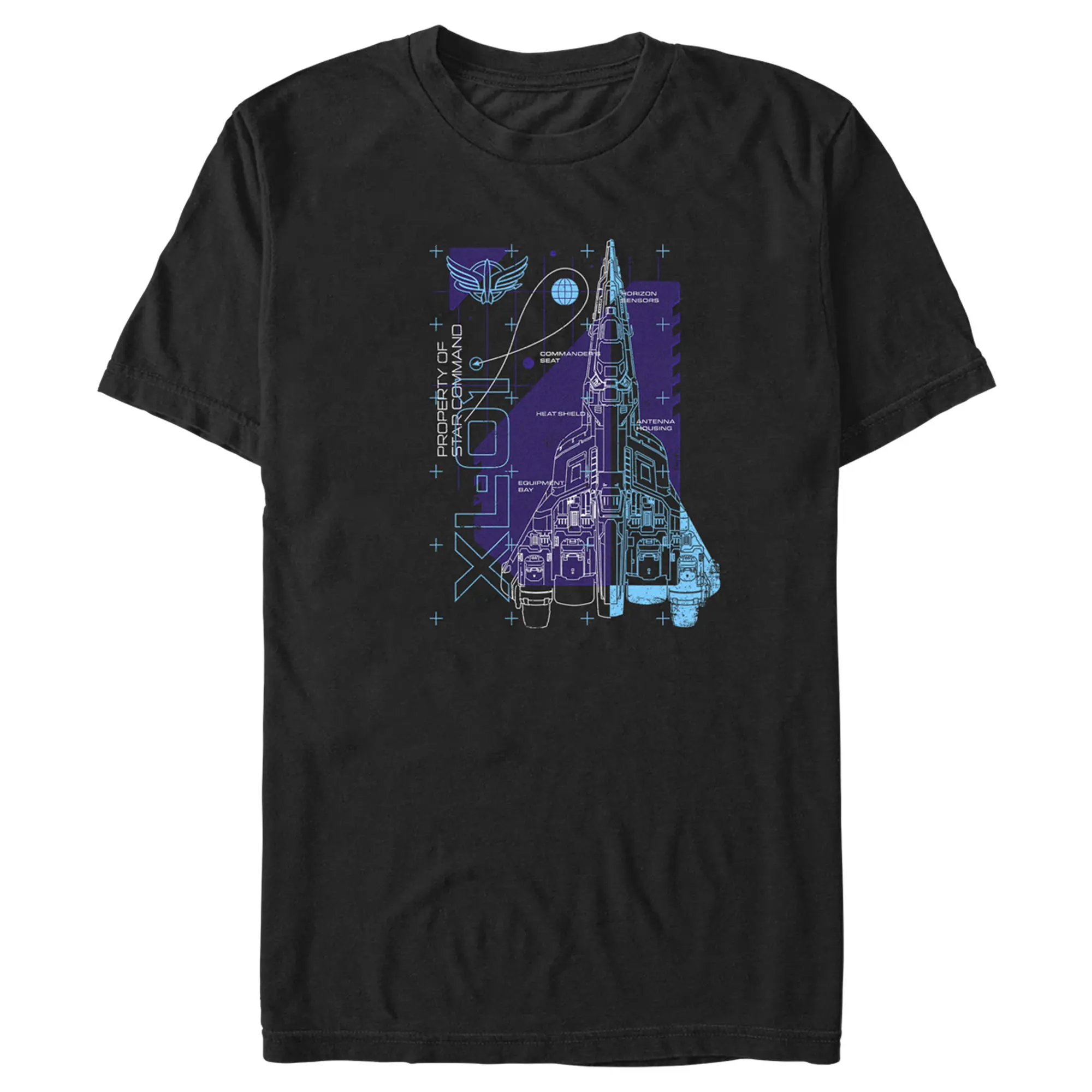 Men's Lightyear XL-01 Spaceship Blueprints T-Shirt