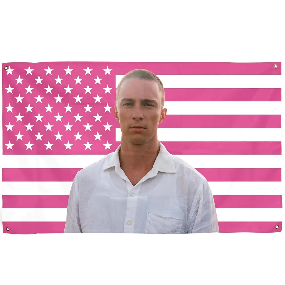 Custom Your Photo Pink American Flag Tapestry, Personalized USA Flag Wall Hanging with Face Picture, Custom Portrait Tapestry Banner for Bedroom Living Room Dorm, Meaningful Gift for Her Him Friends Family