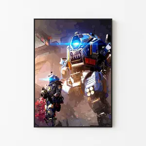 [Unframe] Titanfall Poster, Sci Fi Robot Wall Art, Futuristic Warfare Gaming Decor, Mech Combat Artwork Print, Gamer Room Decor