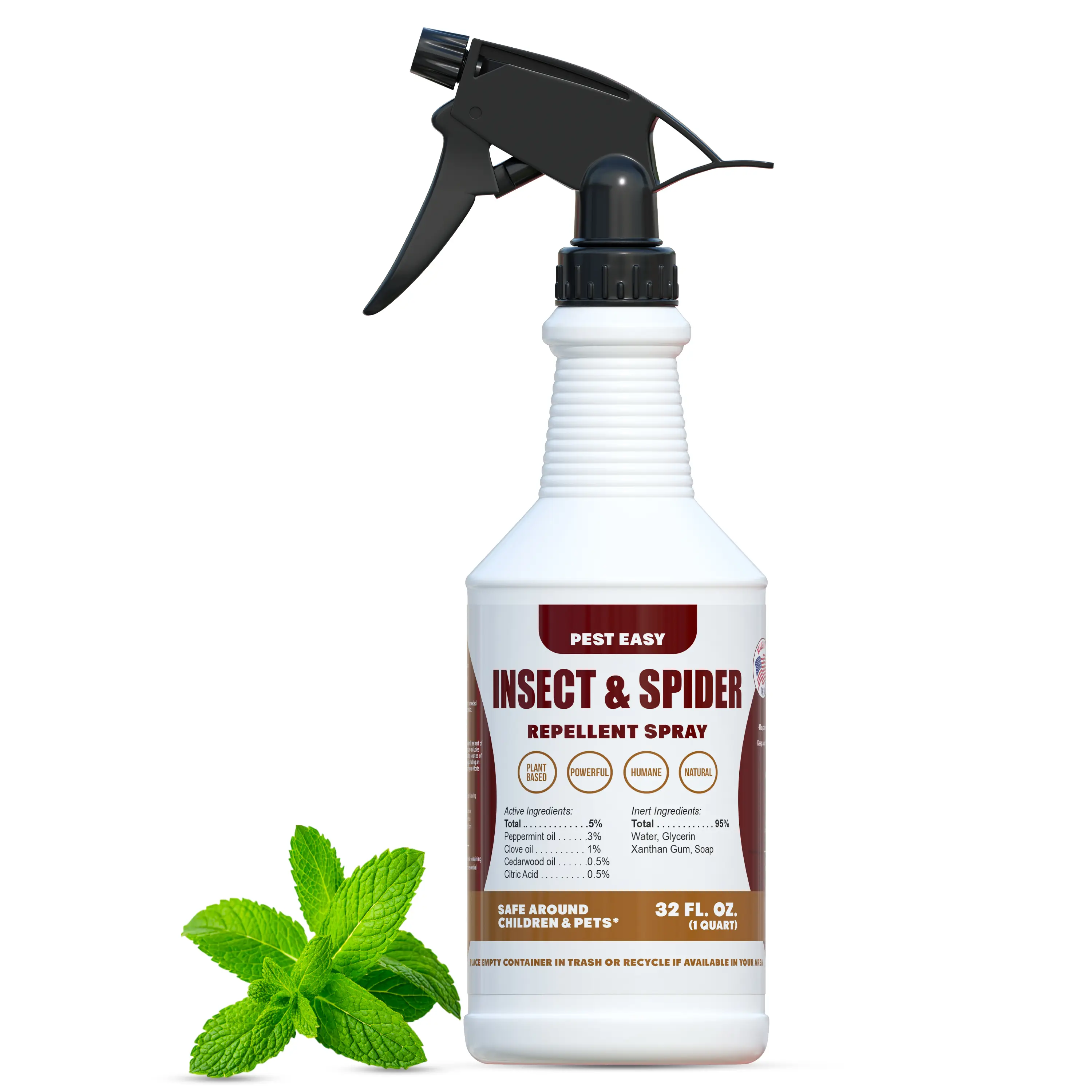 Peppermint Oil Insect Repellent Spray – Indoor & Outdoor Roach Spray for Spiders, Ants, Bugs, and More – Plant-Based, Extra-Strong Formula