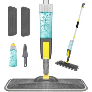 MELLOW MORNINGS Microfiber Spray Mop: 400ml Refillable, 2 Pads, Dry/Wet Use, For All Floors, Home & Commercial Vinyl