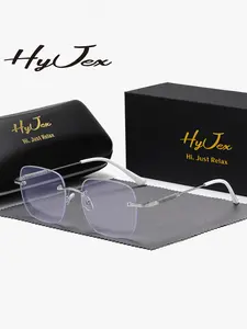 HyJex 1 Piece Unisex Trendy Stylish Frameless Plaon Glasses Noble And Elegant Square Plaon Glasses