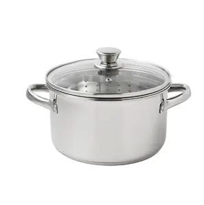 Stainless Steel 4QT Steamer Pot – Dishwasher Safe with Glass Lid