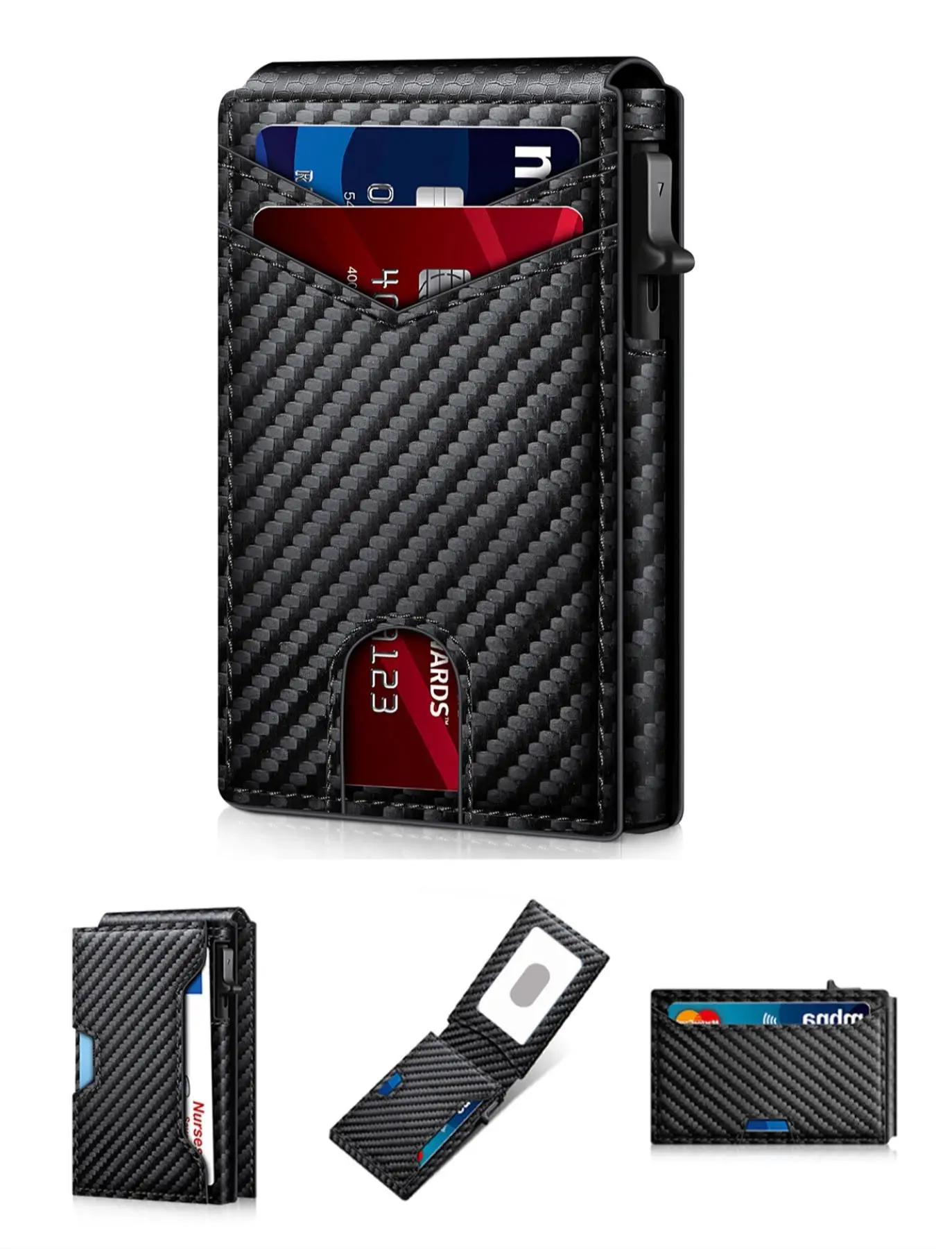 Summer 2025 Rfid Blocking Summer Card Holder Wallets for Men, Mini Travel Purse Items, Minimalist Pop Up Pocket Back To School, for Fall