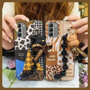 Back Cover Black pearl pendant Phone Case For Nokia G400 5G Waterproof Bear bracelet Dirt-resistant soft case silicone Simplicity cute protective case Skin-friendly feel Cartoon