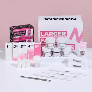 NAGAIA Super Fine Powder Liquid Nails Dipping System Self Build Dip Manicure Kit With Nail Preparation and Removal