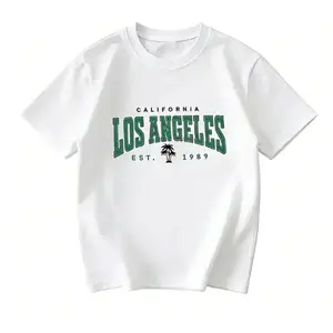 Men's Short Sleeved T shirt Pure Cotton Spring Summer Minimalist Design Palm Tree Motif Trendy Round Neck Street Casual Fashionable Brand Style