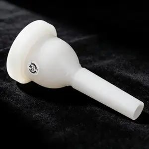 MBAT White ABS Tuba Mouthpiece Lightweight Portable Plastic Brass Instrument Mouthpiece, Smooth Comfortable Fit Replacement Mouthpiece for Practice Sessions, Live Performances, Band Rehearsals and Band Performance