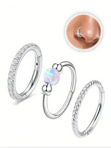 Stainless Steel Hoop Nose Rings, Septum, Helix & Lip Clicker Jewelry, Cartilage Conch Rook Earrings for Women, Hypoallergenic Fashion Body Jewelry Body Piercing Set