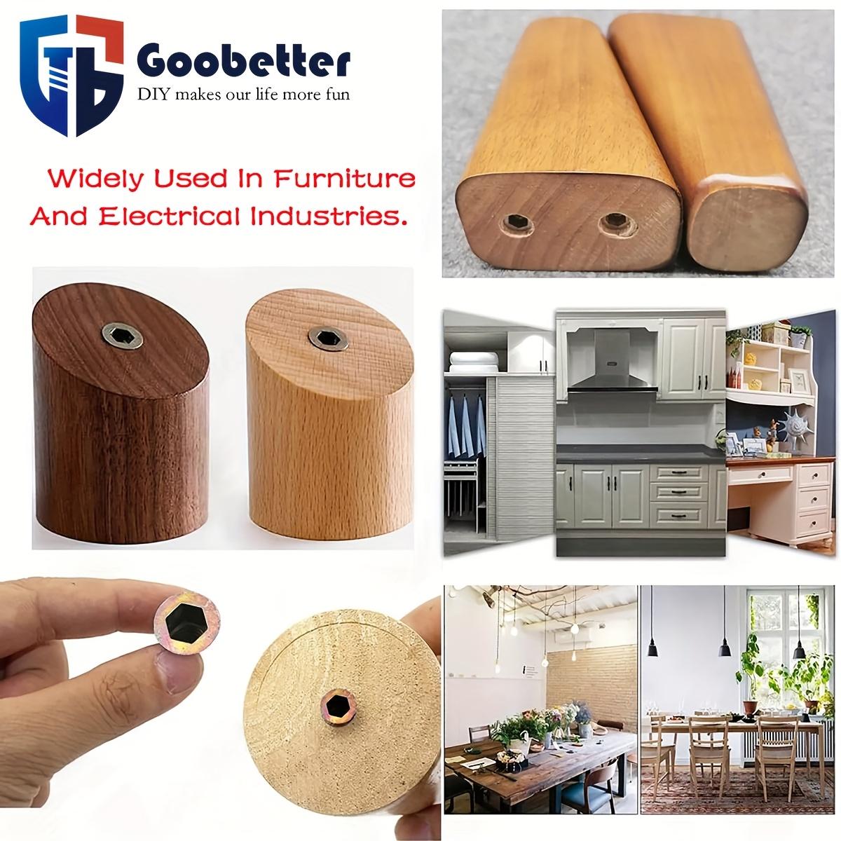 162Pcs 1/4"-20 Threaded inserts for Wood Furniture Screw-in Nut Wood inserts Bolt Assortment Kit with M6+M8Hex Wrench (1/4"-20 x15mm)