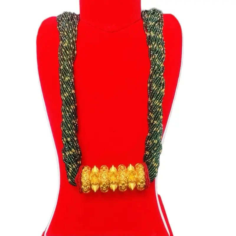 Women's Hydro Crystal Maili Tilhari Necklace Set - Elegant, Auspicious Fashion Female Costume Jewelry with Innovative, Unique Design, No Warning Applicable