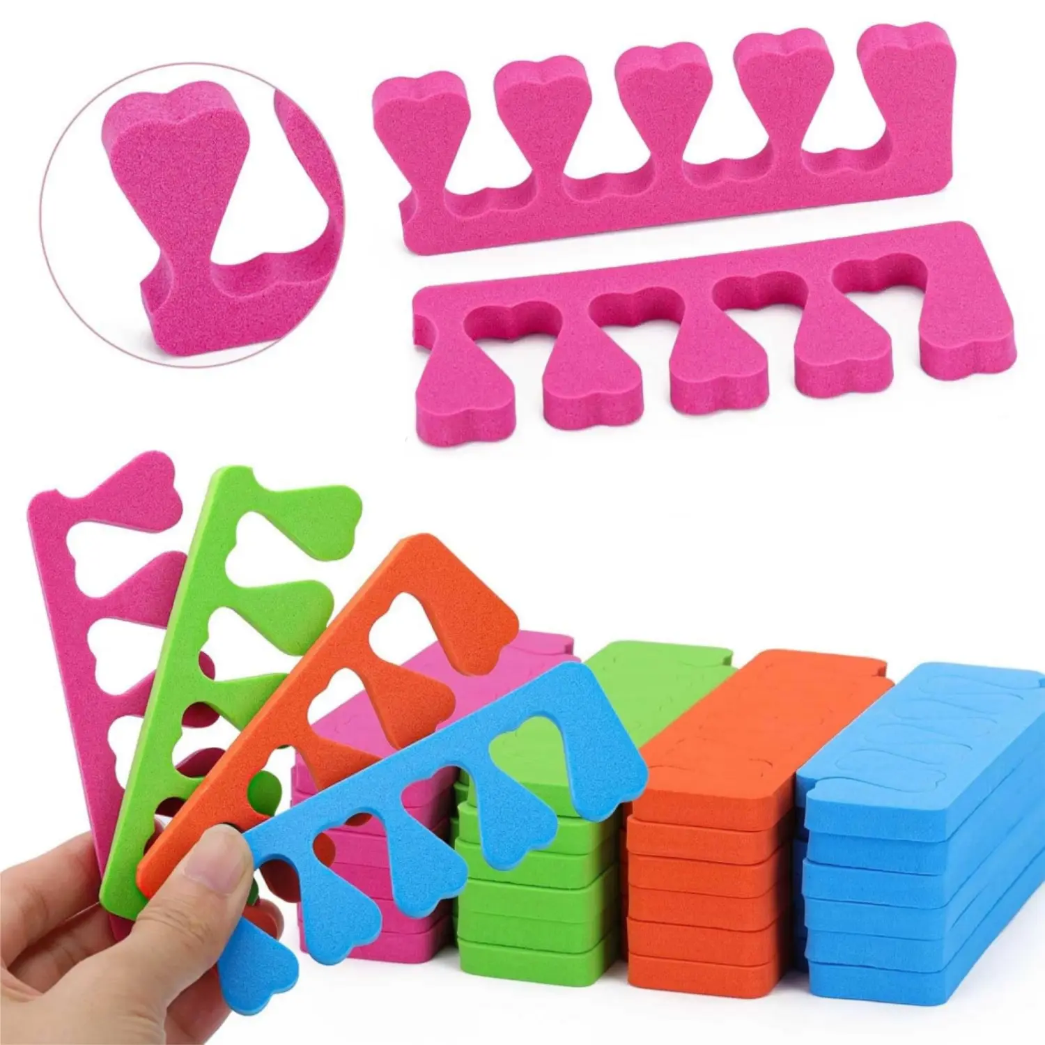 120Pcs Soft Sponge Toe Separators Bulk Pack - Nail Tech Supplies for Pedicure Foot, Manicure, Gel Coating, Polish - Salon Home Nail Care Gift for Teens