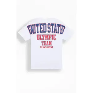 Olympics Men's White Milano Cortina Team USA Puff Graphic T-Shirt - Multicolor