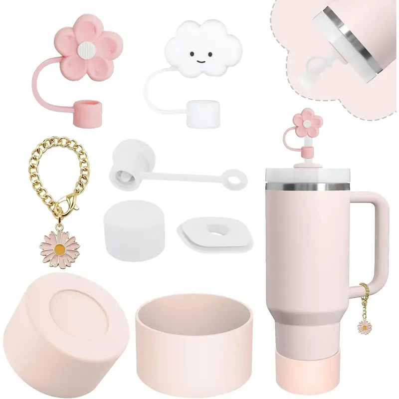 Accessori Con Ciondolo A Forma Di Lettera Per Stanley Cup, 1 Pezzo Grazioso Portachiavi Con Iniziale Per Stanley Tumbler Per Donne E Ragazze X~p125876682