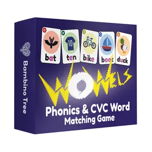 WOWELs Phonics and Vowel Sounds Card Game - Learn to Read Kindergarten 1st 2nd Grade Learning - Short and Long Vowel Matching Game 2-8 Players