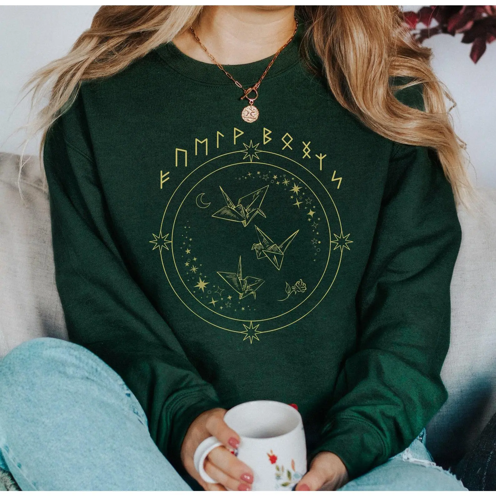 Runes Manacled Sweatshirt, Dramione Sweater, Fanfic Lover Gift, Draco Fanfic Pullover Hoodie, Gift for Dramione Lover, Gift for Fanfiction Lover
