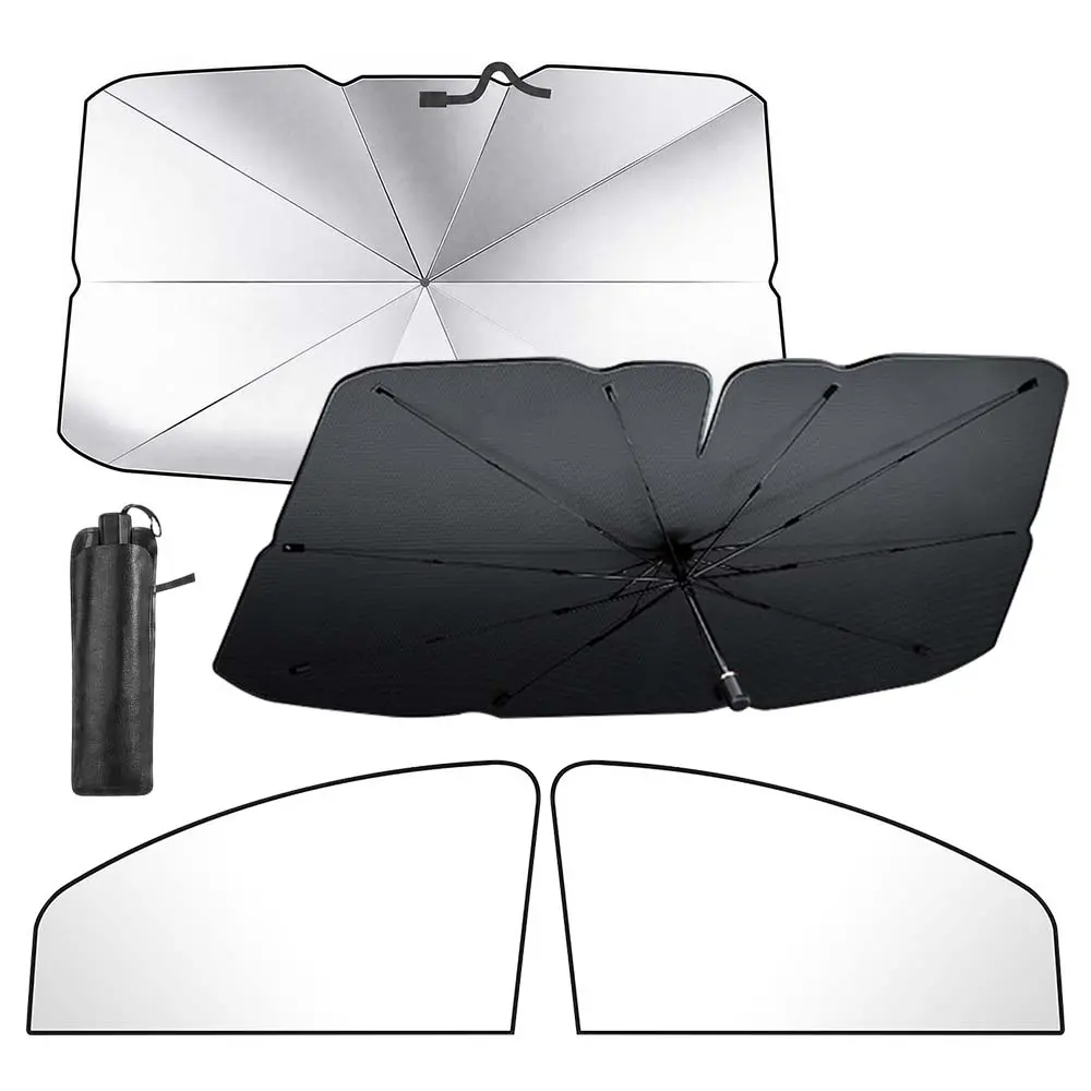 1Set Car Windshield Sunshade Umbrella | Foldable,Front Window Heat Insulation Protection,Silver,Universally Applicable For Auto Sedan,Windshield