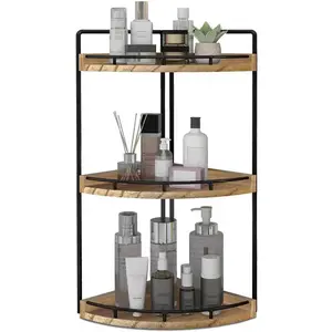 3 Tier Corner Bathroom Organizer Countertop for Storage,Vanity Tray,Wood Counter Organizer for Kitchen,Bathroom,Dresser