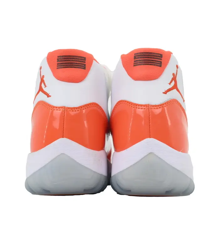 Unique orange jumpman heel white orange patent leather casual basketball shoes, two-tone orange grey rubber outsole timeless vibrant vintage sneaker collection pick #SneakerCollection #VintageBask