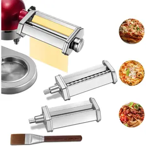 Pasta Maker Attachment for  Stand Mixer, Pasta Maker Accessories Set Included Pasta Roller, Fettuccine , Spaghetti  and Cleaning Brush, Homemade  Noodles and Italian Cuisine