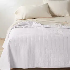 Casaluna Quilt Blend Box Quilted Luxe Heavyweight, White, Full/Queen