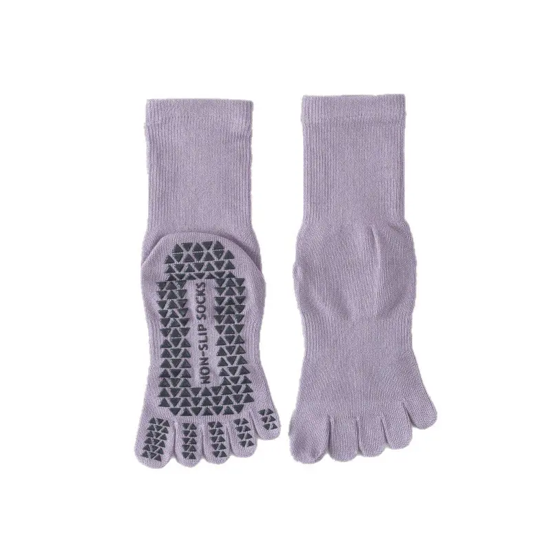 Yoga socks professional non-slip mid-tube sports five-finger socks floor Pilates autumn and winter split-toe stockings