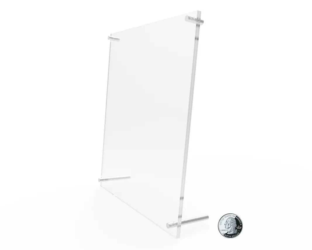 FixtureDisplays® 8 x 10"Plexiglass Lucite Clear Acrylic Sign Holder with Standoff Hardware Acrylic Picture Frame 19009