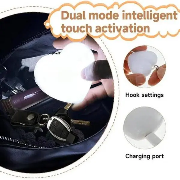 Mini Keychain Night Light 6 Cute Shapes USB Rechargeable Portable Pocket Lamp, Lobster Clasp Pendant Long Standby Battery Adjustable Brightness, IP54 Waterproof,Suitable for Backpack, Keys, Handbag, Camping, Kids, Night Walking, Travel, Emergency