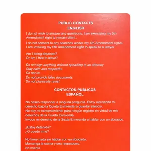 Red Card – Public Contacts Rights Card (4x6)