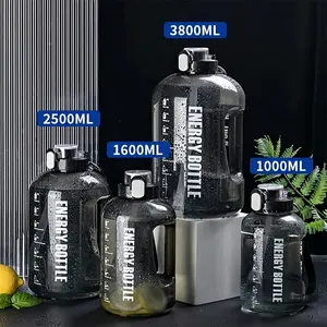 Large Capacity Fitness Sports Portable Water Bottle, Travel Water Bottle, High Aesthetic Student Cup, Food Grade Plastic Tonton Bucket, 1L/1.6L/2.5L/3.8L