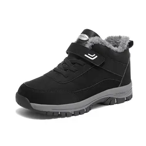 Men's Latest Outdoor Snow Boots High Top Sports Boots Plus Size for Cross-border Black Fur Lining Comfortable Fit Walking Shoes