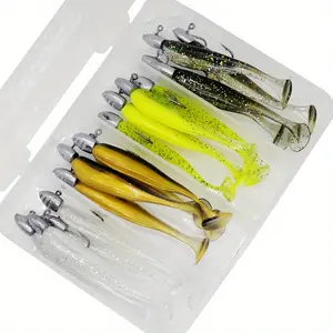 16pcs Freshwater ONLY T-tail Soft Fishing Bait 2.4in / 6.2cm 0.11oz Jig Head Swimbaits for Bass Trout