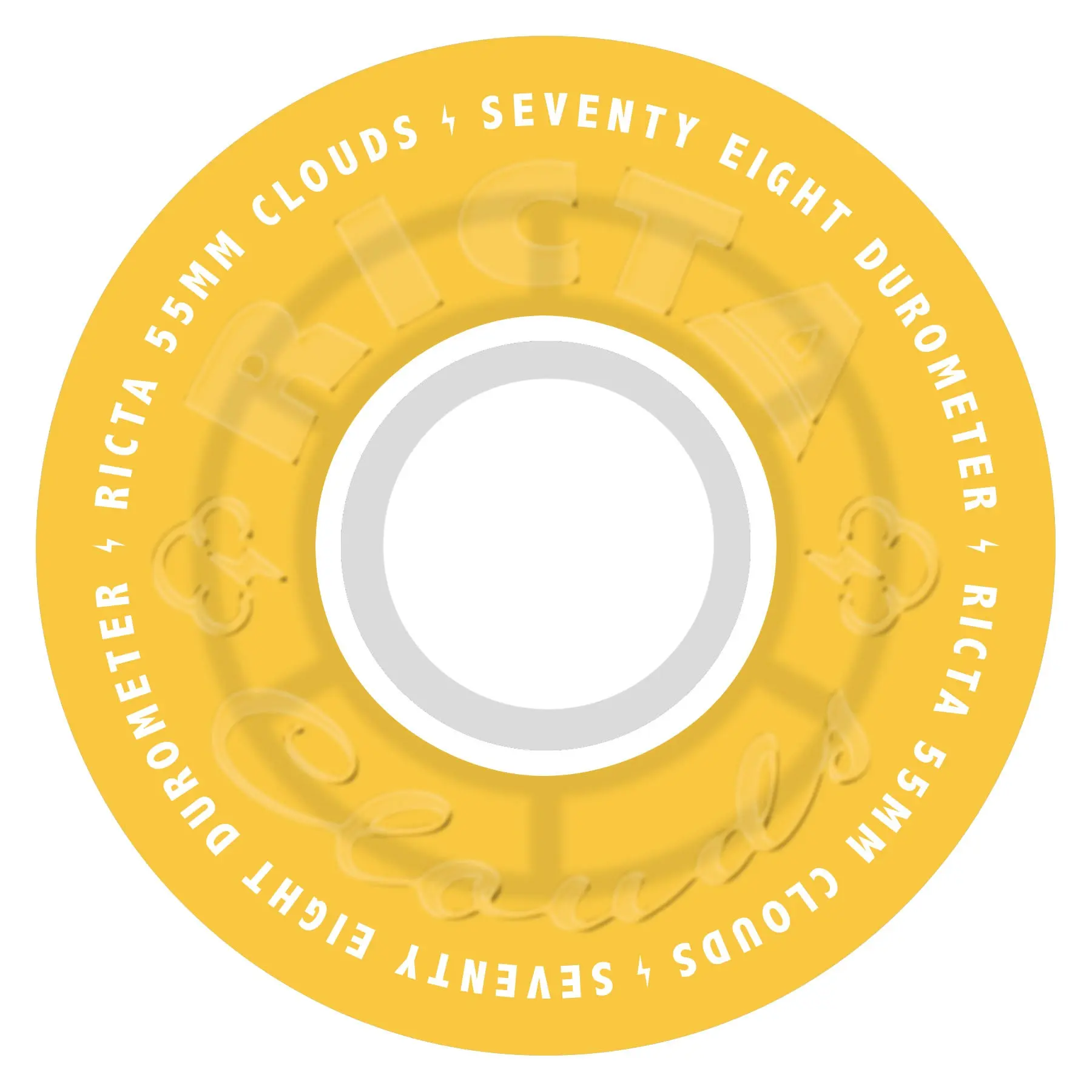 55mm Clouds Transparent Citrus/White 78a Ricta Skateboard Wheels