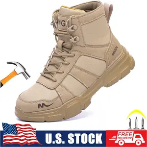 Work shoe Safety Boots for Men and Women Lightweight Breathable Pull on Construction Boots shoe healthcare worker indestructible footwear lifesaver boots trendy protection comfortable work sneaker steel toe shoe menGift