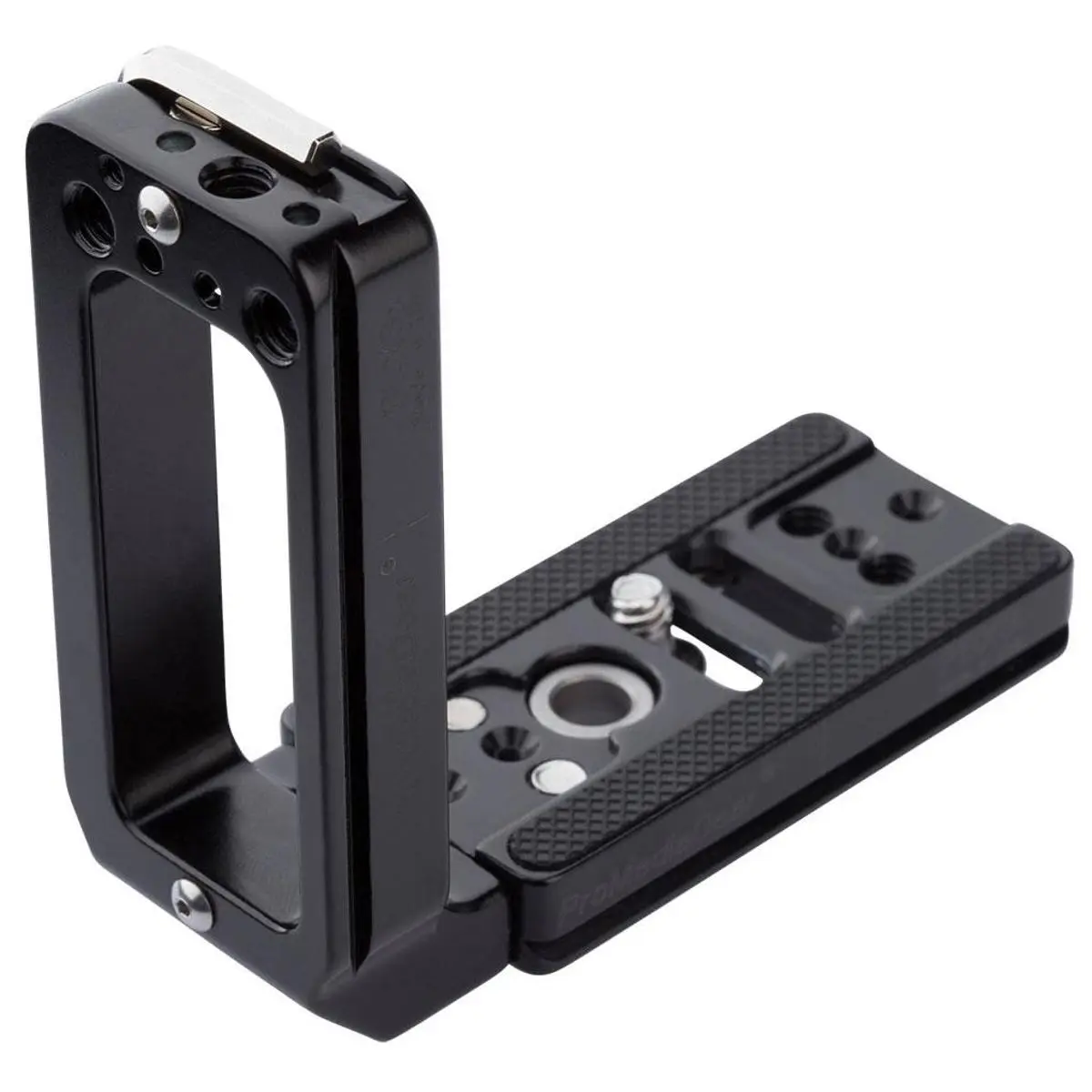 ProMediaGear 3" Universal Arca-Swiss Type Aluminium L-Bracket Camera Accessory, Mounting Plate with Rubber for DSLR Cameras (No Grip/Short Bodies), Includes Cord, Accessories