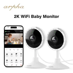 ARPHA 2K Security Indoor Camera with App, WiFi Home Camera Sound Detection PIR Motion Detection, Night Vision 130° 2-Way Talk，Easy to Install Security Camera Room Office Live View. intelligence