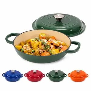 27cm Enameled Cast Iron Dutch Oven with Lid, Heavy Duty Cooking Pot for Soup, Stew, Braising and Baking
