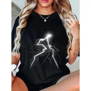 100% Cotton Lightning Shirt with a Lightning Bolt Shirt Graphic Design T-Shirt