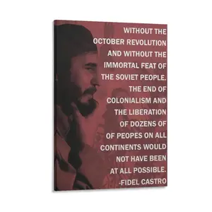 Education Motivational Leader Fidel Castro Revolutionary Portrait Vintage School Painting Poster Poster Canvas Wall Art For Bedroom Decor Bar Office Room Decor Gift