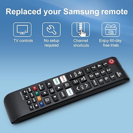 【Pack of 2】 New Universal Remote for All Samsung TV Remote, Replacement Compatible for All Samsung Smart TV, LED, LCD, HDTV, 3D, Series TV Universal Smart TV Controller for Home Entertainment