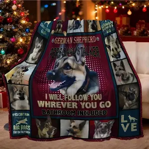 Adorable German Shepherd Theme Blanket, Soft and Skin-Friendly Fabric, Perfect for Sofa Naps and Christmas Decor, Fun Gift for Dog Lovers