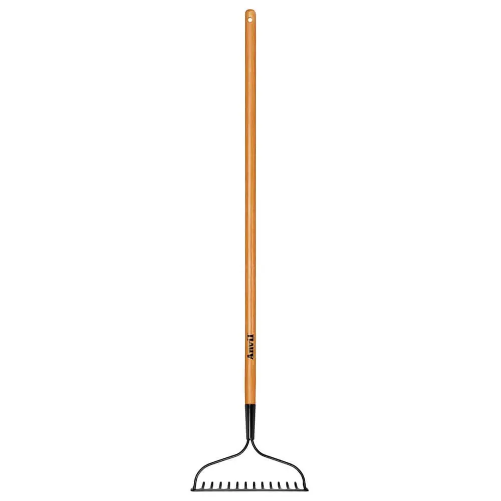 47 in. L Wood Handle 14-Tines Garden Bow Rake