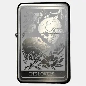 Tarot card lighters,  The Lovers Tarot Card Engraved lighter assessory case, Spiritual git Accessory windproof lighter